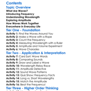Frequency Wavelength And Amplitude Worksheet Activity Booklet
