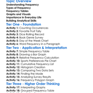 Frequency Worksheet Activity Booklet