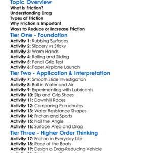 Friction And Drag Worksheet Activity Booklet
