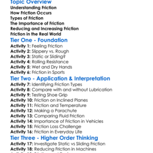 Friction And Its Types Worksheet Activity Booklet