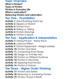 Friction And Lubrication Worksheet Activity Booklet