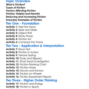 Friction And Types Of Friction Worksheet Activity Booklet