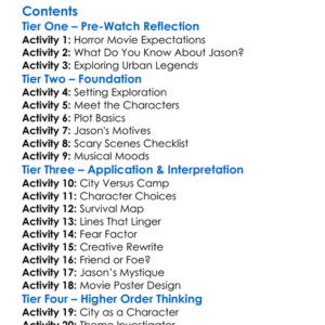 Friday The 13Th Part Viii Jason Takes Manhattan 1989 Worksheet Activity Booklet