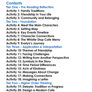 Fried Green Tomatoes At The Whistle Stop Cafe Fannie Flagg Worksheet Activity Booklet