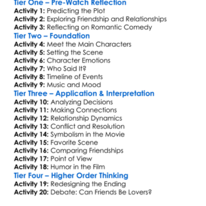 Friends With Benefits 2011 Worksheet Activity Booklet