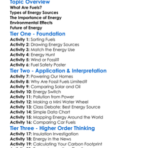 Fuels And Energy Sources Worksheet Activity Booklet