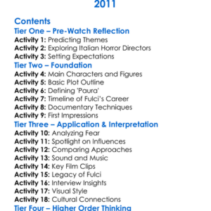 Fulci Flashbacks Reflections On Italys Premiere Paura Protagonist 2011 Worksheet Activity Booklet