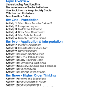 Functionalism Worksheet Activity Booklet