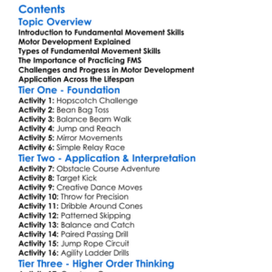 Fundamental Movement Skills And Motor Development Worksheet Activity Booklet