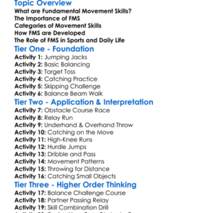 Fundamental Movement Skills Worksheet Activity Booklet