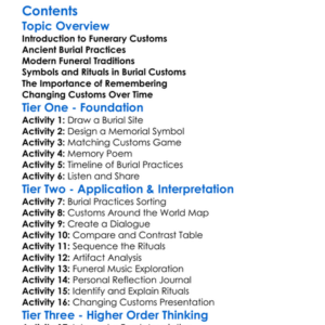 Funerary Customs And Burial Practices Worksheet Activity Booklet