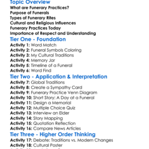 Funerary Practices Worksheet Activity Booklet