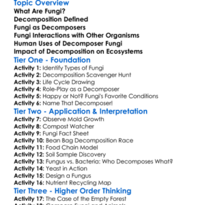 Fungi And Decomposition Worksheet Activity Booklet