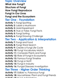 Fungi And Their Characteristics Worksheet Activity Booklet