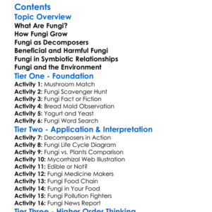 Fungi And Their Ecological Importance Worksheet Activity Booklet