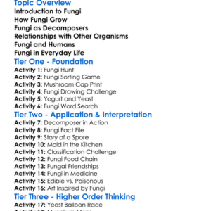 Fungi And Their Ecological Roles Worksheet Activity Booklet