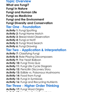 Fungi And Their Importance Worksheet Activity Booklet