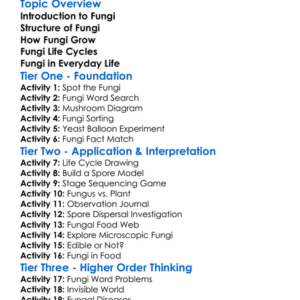 Fungi And Their Life Cycles Worksheet Activity Booklet