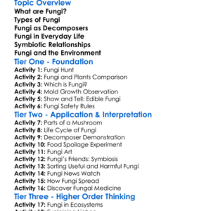 Fungi And Their Role In Nature Worksheet Activity Booklet