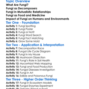 Fungi And Their Roles In Ecosystems Worksheet Activity Booklet