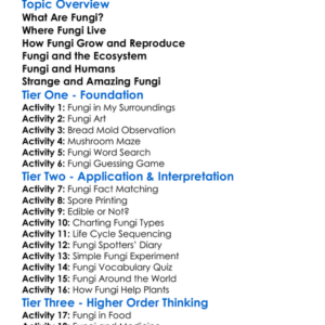 Fungi And Their Significance Worksheet Activity Booklet