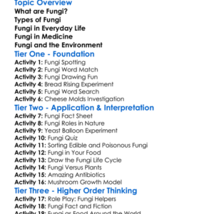 Fungi And Their Uses Worksheet Activity Booklet