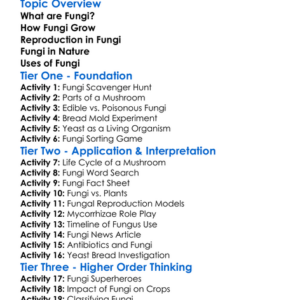 Fungi Characteristics And Uses Worksheet Activity Booklet