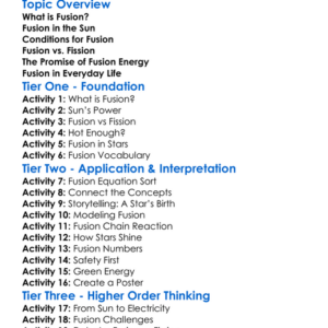 Fusion Worksheet Activity Booklet