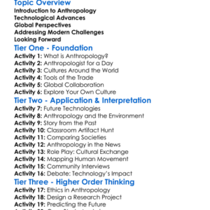 Future Directions In Anthropology Worksheet Activity Booklet