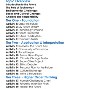 Future Of Humanity Worksheet Activity Booklet