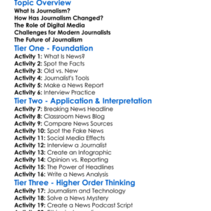 Future Of Journalism Worksheet Activity Booklet