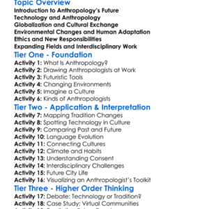 Future Trends In Anthropology Worksheet Activity Booklet