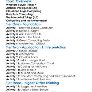 Future Trends In Computing Worksheet Activity Booklet