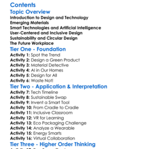 Future Trends In Design And Technology Worksheet Activity Booklet