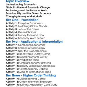 Future Trends In Economics Worksheet Activity Booklet