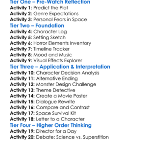 Galaxy Of Horrors 2024 Worksheet Activity Booklet