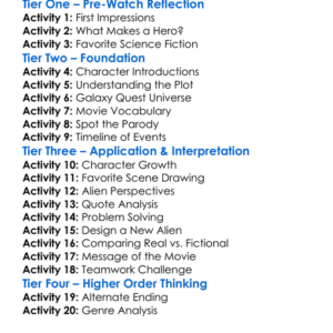 Galaxy Quest Worksheet Activity Booklet