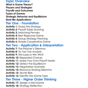 Game Theory And Strategic Behavior Worksheet Activity Booklet