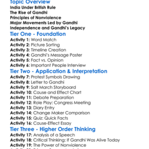 Gandhi And Indian Independence Worksheet Activity Booklet