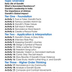 Gandhi And Nonviolent Resistance Worksheet Activity Booklet