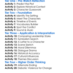 Gangs Of New York 2002 Worksheet Activity Booklet