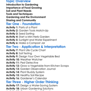 Gardening And Food Growing Worksheet Activity Booklet