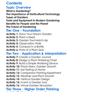 Gardening And Horticultural Technology Worksheet Activity Booklet