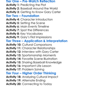 Gary Carter Visits Japan 1983 Worksheet Activity Booklet