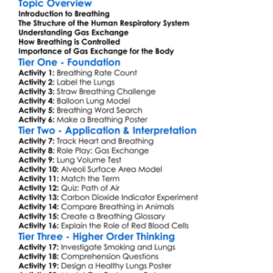 Gas Exchange And Breathing Worksheet Activity Booklet