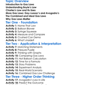 Gas Laws Boyles Charless Etc Worksheet Activity Booklet