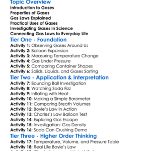 Gases And Gas Laws Worksheet Activity Booklet