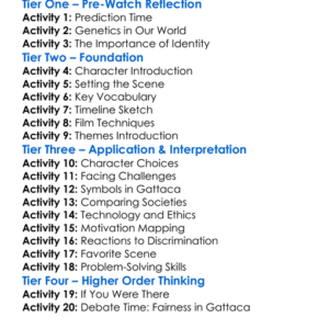 Gattaca 1997 Worksheet Activity Booklet