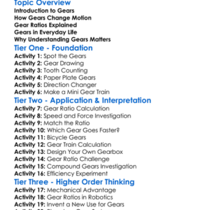 Gears And Gear Ratios Worksheet Activity Booklet