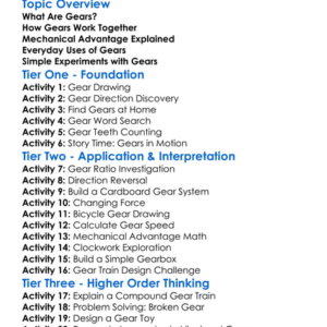 Gears And Mechanical Advantage Worksheet Activity Booklet